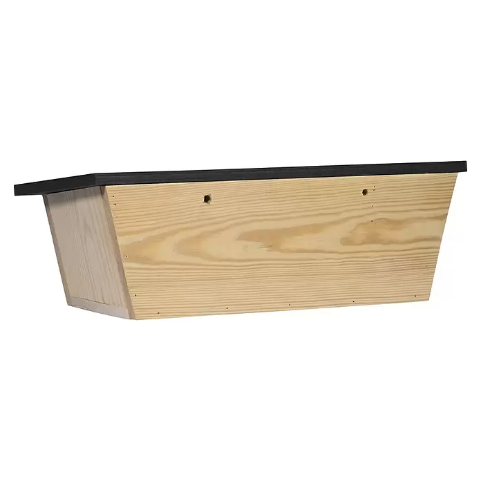 Dobar Nistkasten - 45 x 18 x 15 cm, Natur/ Dunkelbraun, Holz - Heller Nistkasten aus Holz mit dunklem Dach.