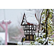 Dobar Vogelfutterhaus Zuckerhut (20 x 18 x 41 cm, Weiß/ Braun/ Rot, Holz) | BAUHAUS