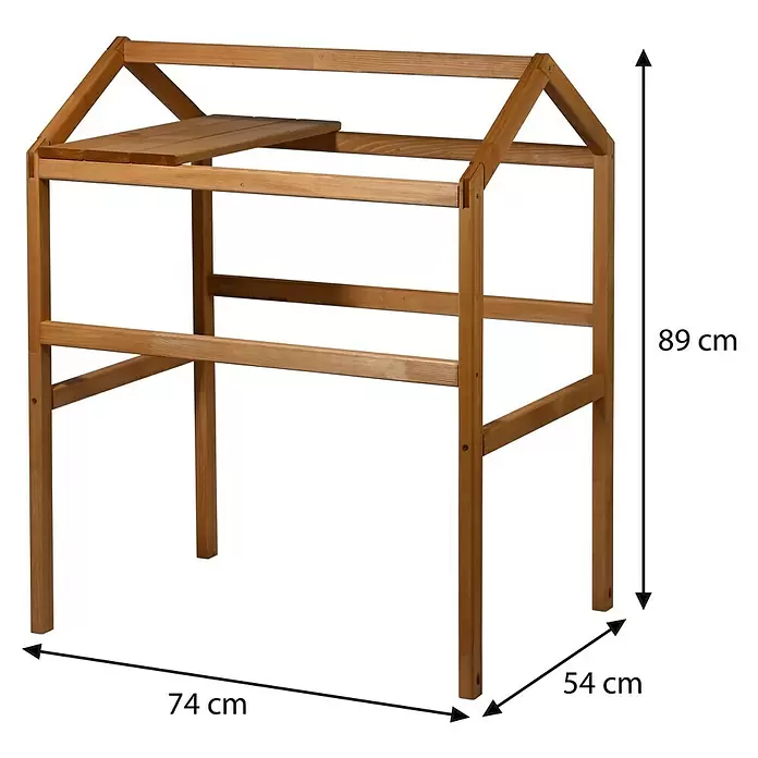 Dobar Pflanzturm - 75 x 54 x 91,5 cm, Braun - Hellbrauner hölzerner Frühbeetkasten, 89x74x54 cm, ideal für Pflanzenzucht.