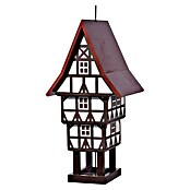 Dobar Vogelfutterhaus Zuckerhut (20 x 18 x 41 cm, Weiß/ Braun/ Rot, Holz) | BAUHAUS