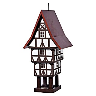 Dobar Vogelfutterhaus Zuckerhut (20 x 18 x 41 cm, Weiß/ Braun/ Rot, Holz)