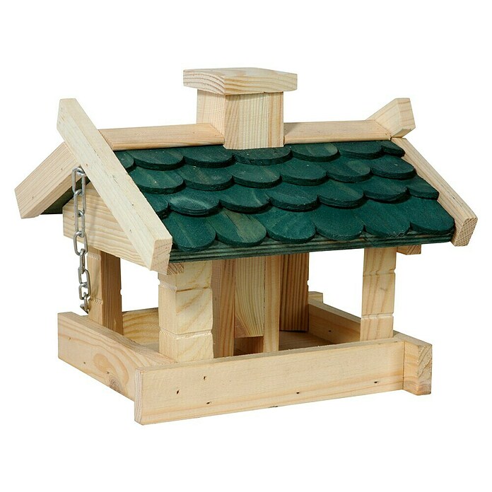 Dobar Vogelfutterhaus Thule (21 x 19 x 17 cm, Natur/ Grün, Holz) | BAUHAUS