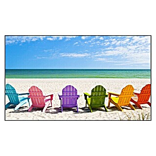 Cuadro de vidrio Beach chairs (Sillas de playa, An x Al: 120 x 70 cm)