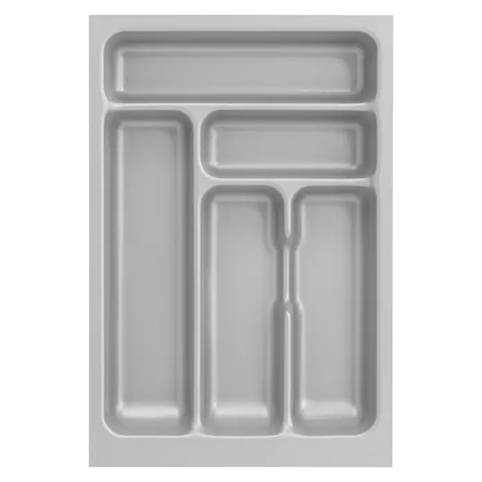 Optifit Besteckkasten - 47,3 x 31,8 x 5 cm, Silbergrau - Besteckeinsatz aus Kunststoff mit mehreren Fächern zur geordneten Aufbewahrung von Besteck in der Schublade.