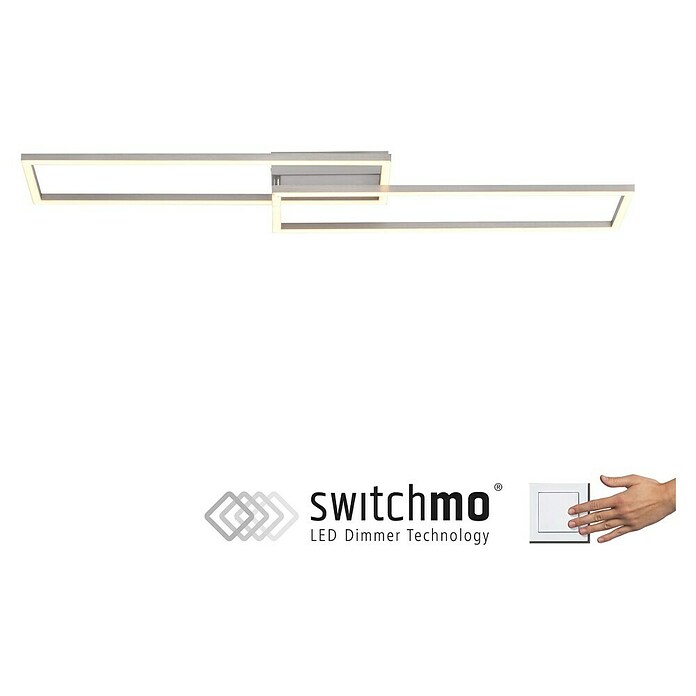 Just Light Led-plafondlamp Iven (l x b x h: 924 x 220 x 70 mm, RVS) | BAUHAUS