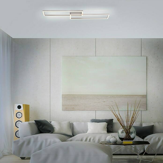 Just Light Led-plafondlamp Iven (l x b x h: 924 x 220 x 70 mm, RVS) | BAUHAUS