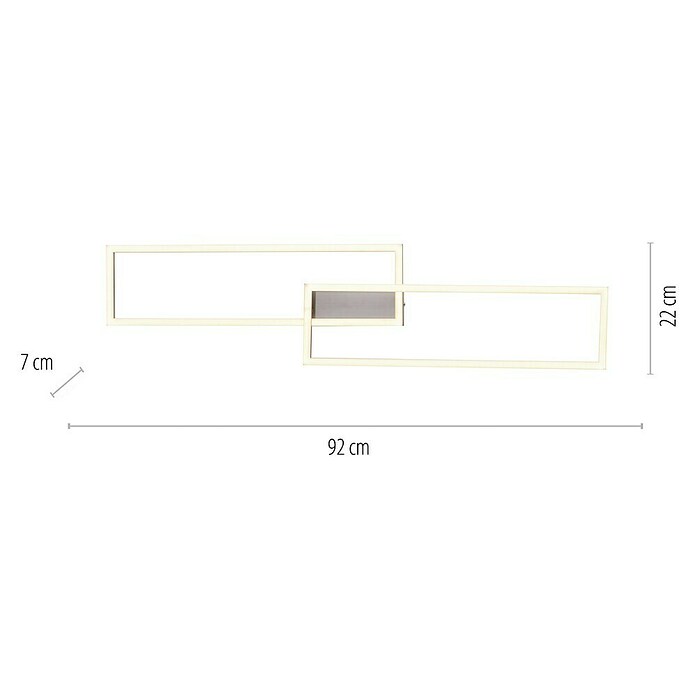 Just Light Led-plafondlamp Iven (l x b x h: 924 x 220 x 70 mm, RVS) | BAUHAUS