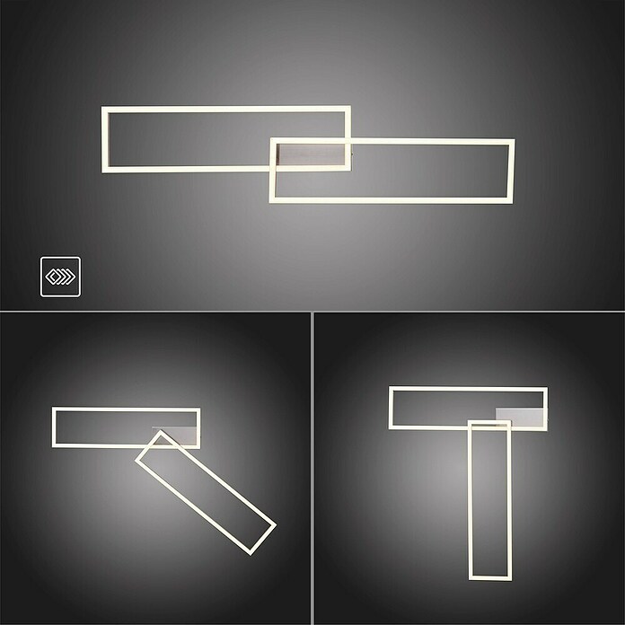 Just Light Led-plafondlamp Iven (l x b x h: 924 x 220 x 70 mm, RVS) | BAUHAUS