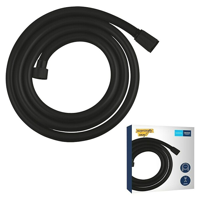 Grohe VitalioFlex Trend Brauseschlauch Vitalio Flex Trend (Länge: 175 cm, Anschlüsse: ½″, Kunststoff, Schwarz) | BAUHAUS
