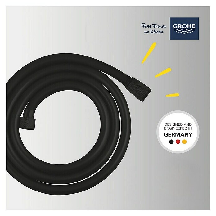 GROHE Vitalioflex Metal 22116000 doucheslang 2 m, hittebestendig, bescherming tegen verdraaiing, universele aansluiting, QuickFix-installatie, metaal