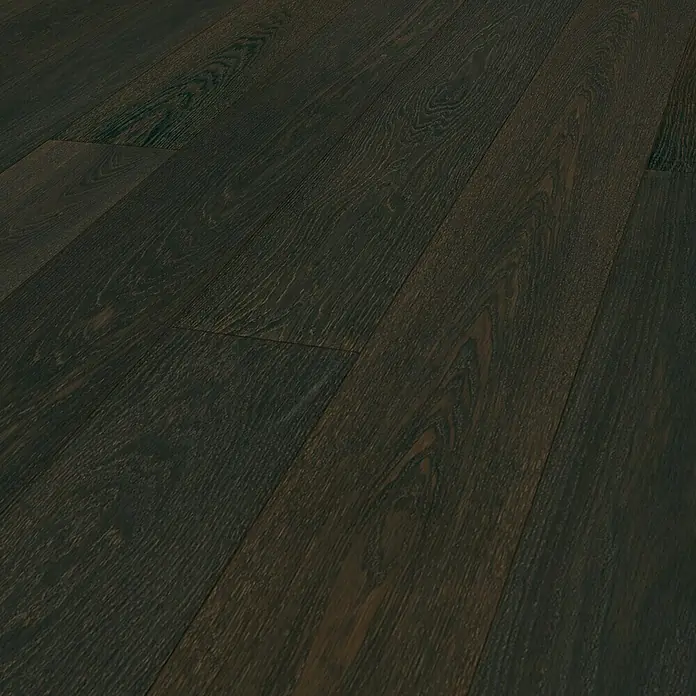 Parador Parkettmuster Classic 3060 Natur Eiche Pinot schwarz - 200 x 185 x 13 mm, Landhausdiele - Dunkler Hartholzboden mit Maserung, ideal für moderne Innenräume. Die dunkle Oberfläche verleiht Eleganz und Wärme.