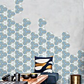 Feinsteinzeugfliese Hexagon Jasmine Blue (25 x 22 cm, Blau/Grau, Glasiert)