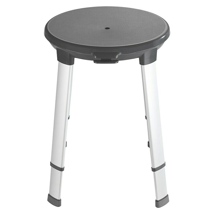 Wenko Secura Premium Kopalniški stol  (Nastavitev višine: 43 cm - 52,5 cm, Nosilnost: 130 kg, Antracit) | 3717 - Sicherheitsprogramm | DADD - Accessoires | DAD - Badausstattung | DA - Badausstattung/Bäderwelt | D - Sanitär | BAUHAUS