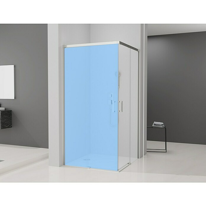 Camargue Mampara de ducha esquinera Aqua angular 1 lado (80 x 195 cm, Cromo, Espesor de vidrio: 6 mm) | BAUHAUS