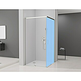 Camargue Mampara de ducha esquinera Aqua angular 1 lado (An x Al: 100 x 195 cm, Cromo)