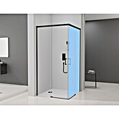 Camargue Mampara de ducha esquinera Aqua angular 1 lado (100 x 195 cm, Negro, Espesor de vidrio: 6 mm) | BAUHAUS