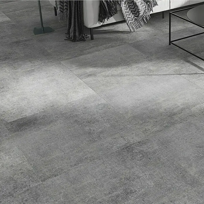 Feinsteinzeugfliese One Grey - 74,5 x 74,5 cm, Grau, Matt - Graue Bodenfliesen im Innenraum, die eine moderne und elegante Atmosphäre schaffen. Ideal für Wohnzimmer oder Flure.