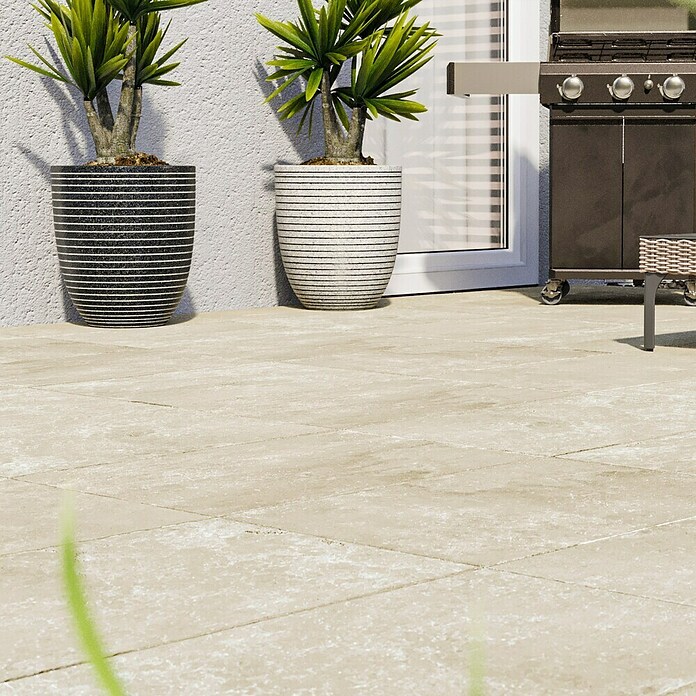 Terrassenfliese Cera 2.0 (40,8 x 60,1 x 2 cm, Antiquus Vanille, Matt) | BAUHAUS