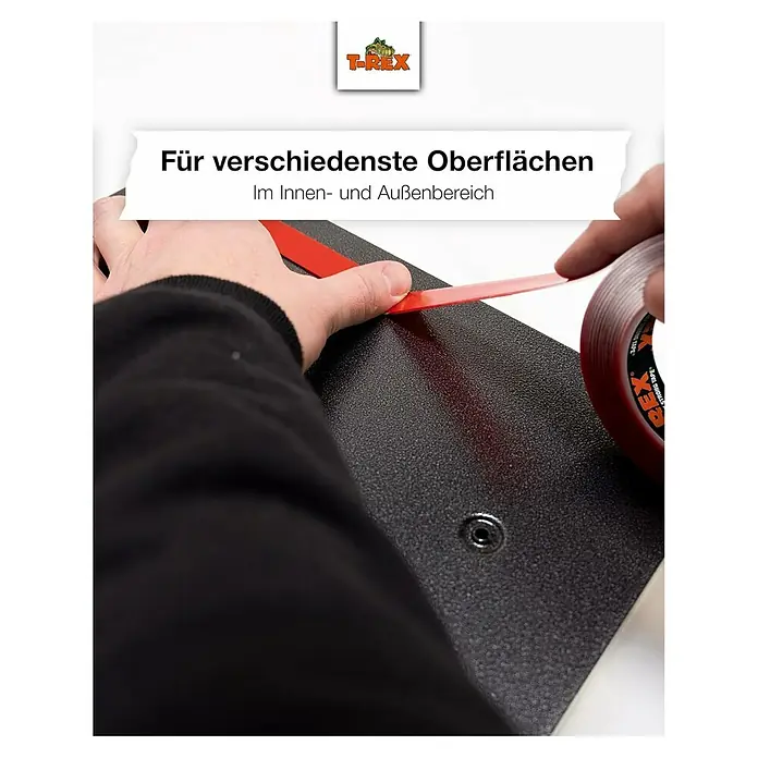 T-Rex Montageklebeband Mounting Tape - Farblos transparent, L x B: 5 m x 19 mm - T-Rex-Klebeband wird für verschiedene Oberflächen im Innen- und Außenbereich verwendet. Starkes Klebeband für eine dauerhafte Verbindung.