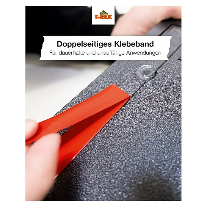 T-Rex Montageklebeband Mounting Tape - Farblos transparent, L x B: 5 m x 19 mm - Doppelseitiges Klebeband für dauerhafte und unauffällige Anwendungen. Ideal für vielfältige Befestigungen im Innen- und Aussenbereich.