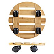 Wagner System Soporte con ruedas para plantas Roller bambú (L x An x Al: 29 x 29 x 7 cm, Bambú, Carga máx.: 100 kg) | BAUHAUS