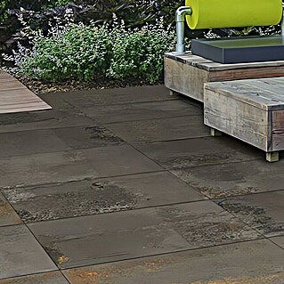 Terrassenfliese Metallic (60 x 60 x 2 cm, Schwarz, Matt)