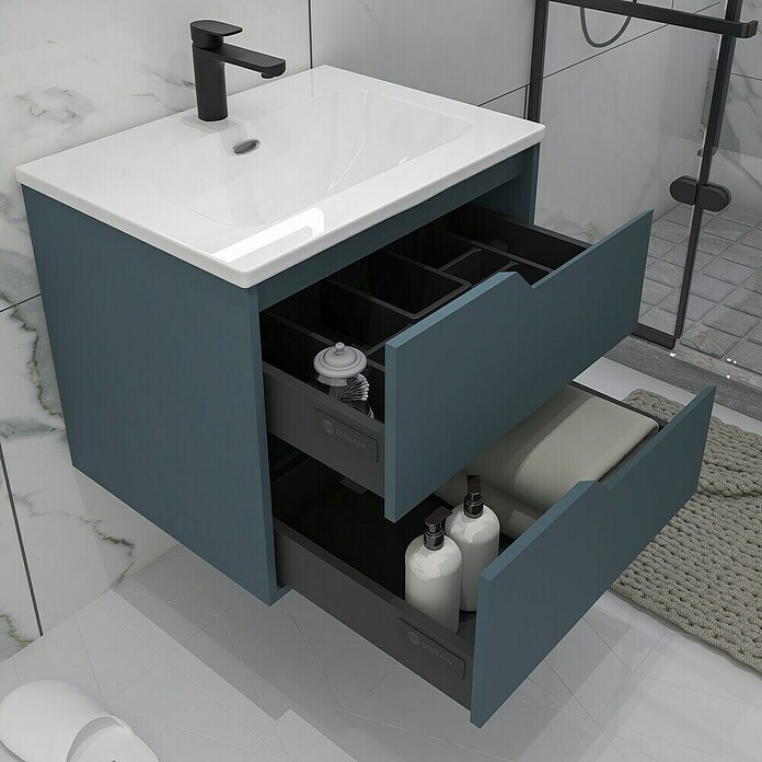 Disbain Conjunto de mueble de baño Casiopea (Ancho: 60 cm, Azul Manhattan, Mate) | BAUHAUS