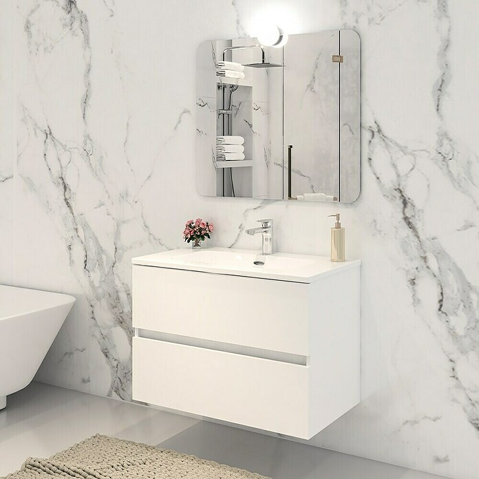 Disbain Conjunto de mueble de baño Vega (Ancho: 80 cm, Blanco, 3 pzs.) | BAUHAUS