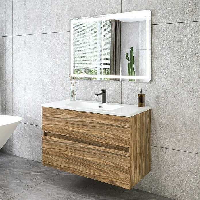 Disbain Conjunto de mueble de baño Kuntur (Ancho: 100 cm, Palisandro, 3 pzs.) | BAUHAUS