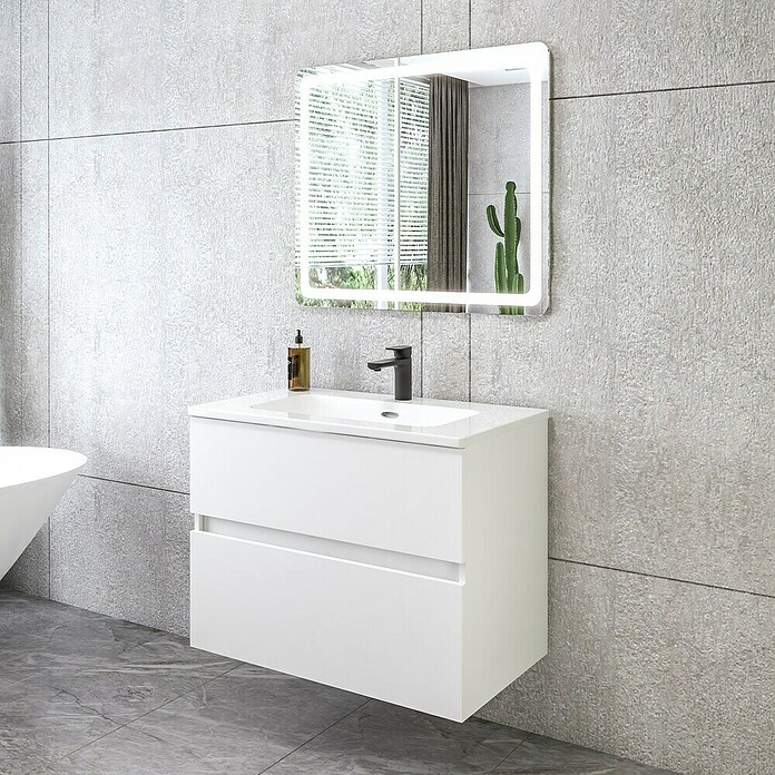 Disbain Conjunto de mueble de baño Kuntur (80 cm, Blanco) | BAUHAUS