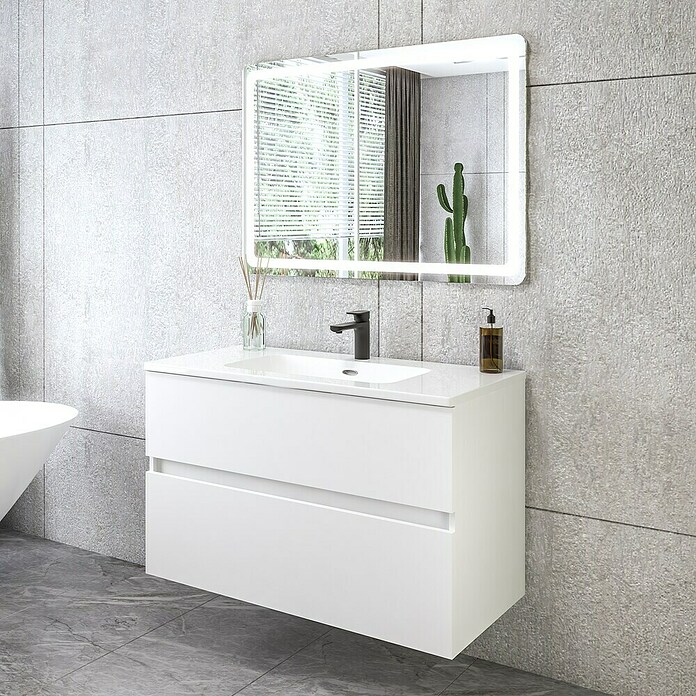 Disbain Conjunto de mueble de baño Kuntur (Ancho: 100 cm, Blanco, 3 pzs.) | BAUHAUS