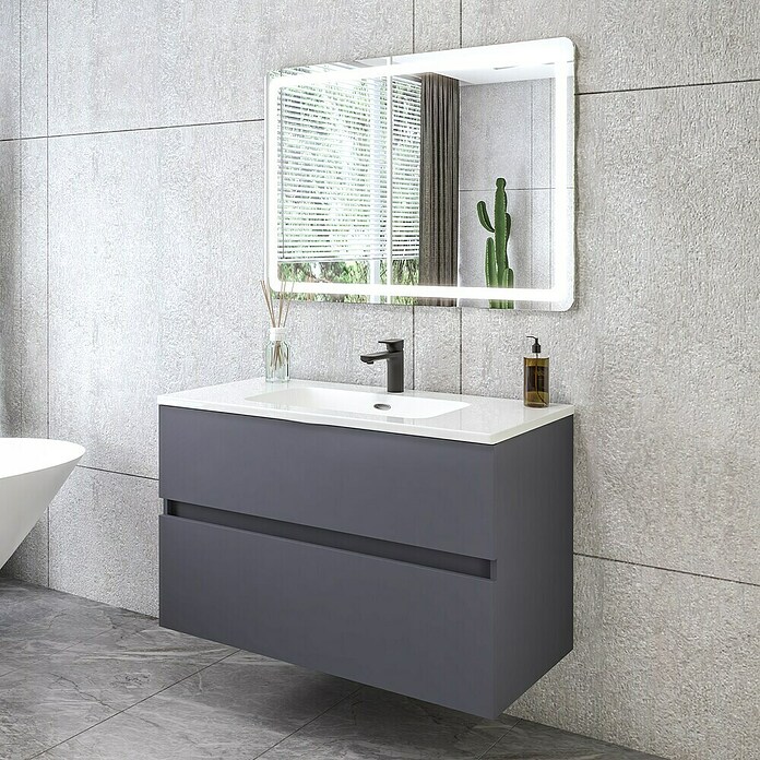 Disbain Conjunto de mueble de baño Kuntur (Ancho: 100 cm, Azul noche, 3 pzs.) | BAUHAUS