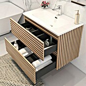 Disbain Conjunto de mueble de baño Vega (Ancho: 80 cm, Acacia, 2 pzs.) | BAUHAUS