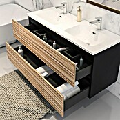 Disbain Conjunto de mueble de baño Vega (Ancho: 120 cm, Negro/Bambú, 2 pzs.) | BAUHAUS