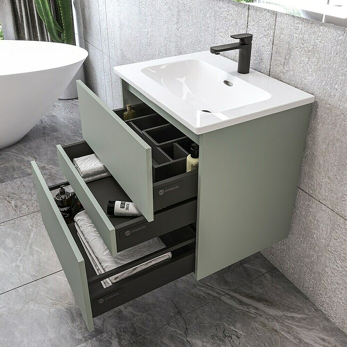 Disbain Conjunto de mueble de baño Kuntur (60 cm, Verde té) | BAUHAUS