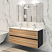 Disbain Conjunto de mueble de baño Vega (Ancho: 120 cm, Negro/Bambú, 3 pzs.) | BAUHAUS