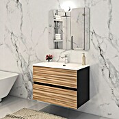 Disbain Conjunto de mueble de baño Vega (Ancho: 80 cm, Negro/Bambú, 3 pzs.) | BAUHAUS