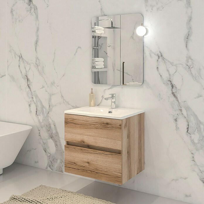 Disbain Conjunto de mueble de baño Vega (Ancho: 60 cm, Cognac, 3 pzs.) | BAUHAUS
