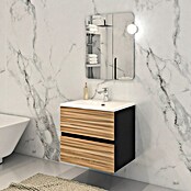 Disbain Conjunto de mueble de baño Vega (Ancho: 60 cm, Negro/Bambú, 3 pzs.) | BAUHAUS