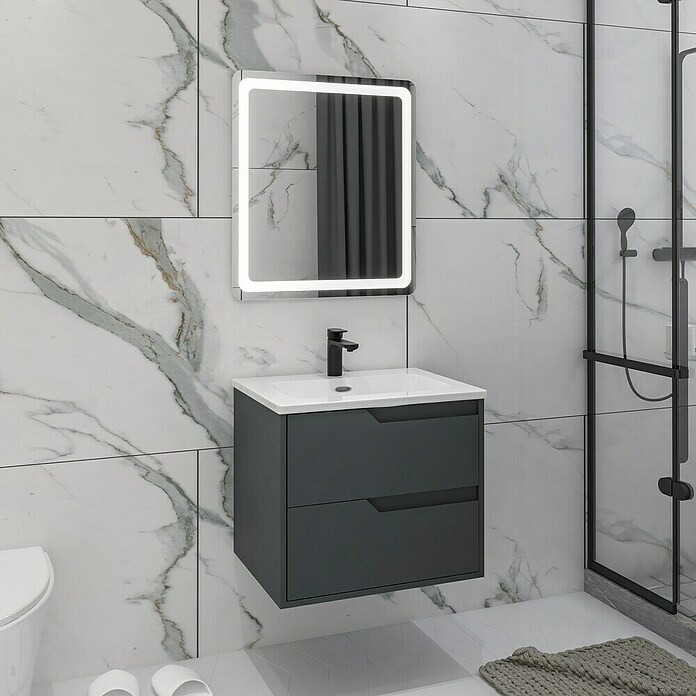 Disbain Conjunto de mueble de baño Casiopea (Ancho: 60 cm, Verde foresta, 3 pzs.) | BAUHAUS