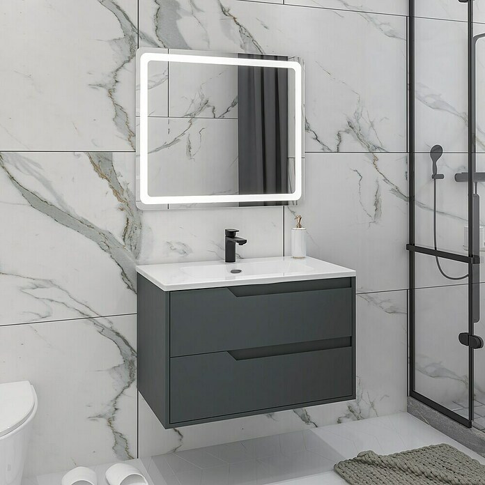 Disbain Conjunto de mueble de baño Casiopea (Ancho: 80 cm, Verde foresta, 3 pzs.) | BAUHAUS