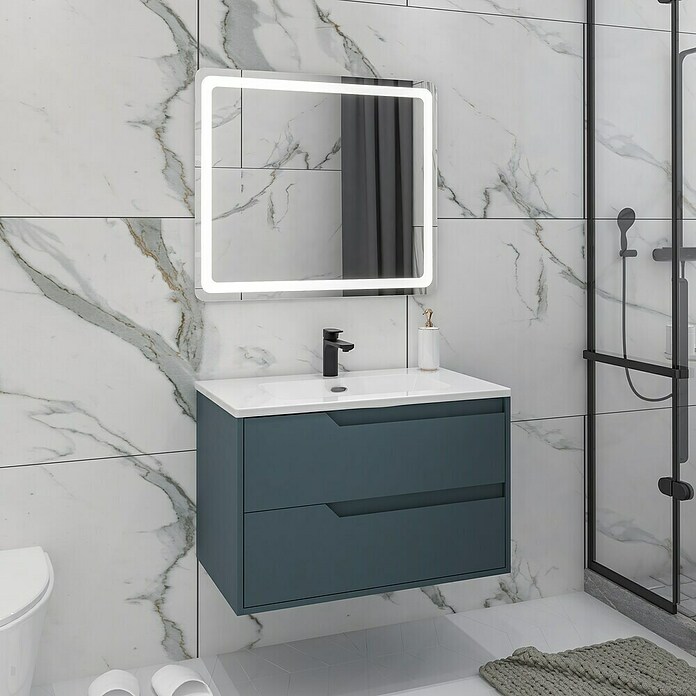 Disbain Conjunto de mueble de baño Casiopea (Ancho: 80 cm, Azul manhatan, 3 pzs.) | BAUHAUS