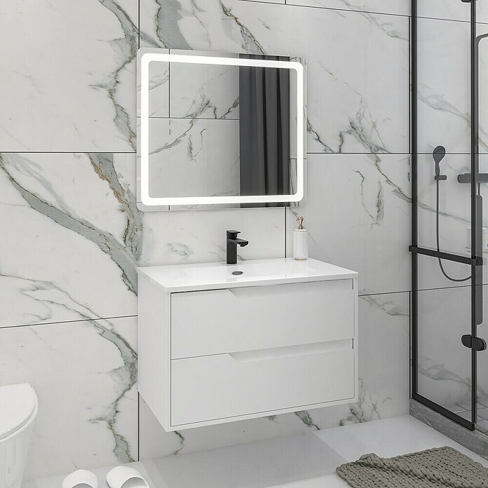 Disbain Conjunto de mueble de baño Casiopea (Ancho: 80 cm, Blanco, 3 pzs.) | BAUHAUS