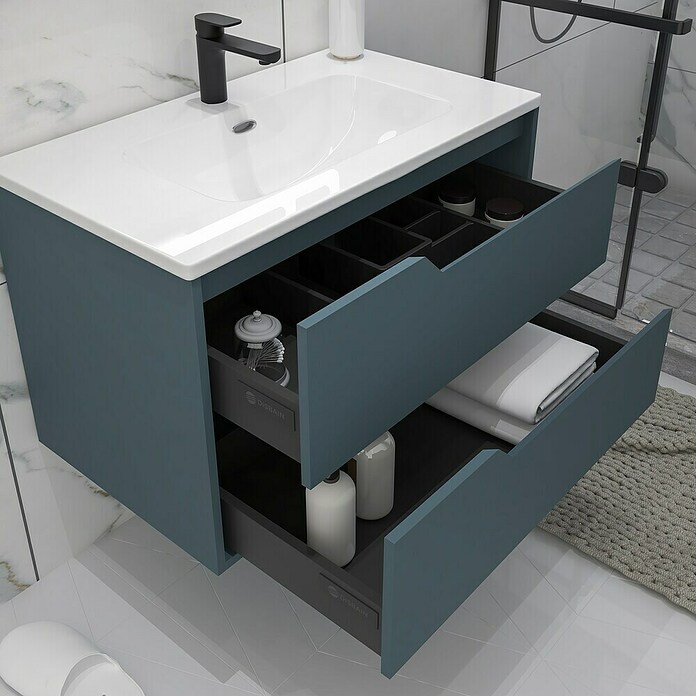 Disbain Conjunto de mueble de baño Casiopea (Ancho: 80 cm, Azul Manhattan, Mate) | BAUHAUS