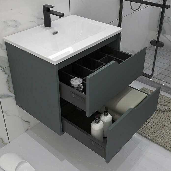 Disbain Conjunto de mueble de baño Casiopea (Ancho: 60 cm, Verde foresta, Mate) | BAUHAUS