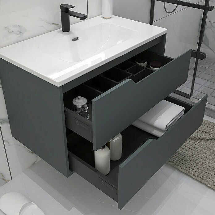 Disbain Conjunto de mueble de baño Casiopea (Ancho: 80 cm, Verde foresta, Mate) | BAUHAUS