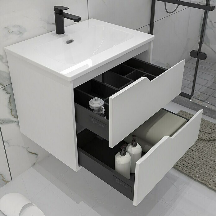Disbain Conjunto de mueble de baño Casiopea (Ancho: 60 cm, Blanco mate, Mate) | BAUHAUS