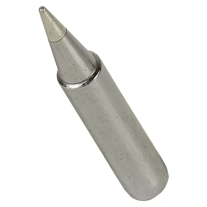 CFH Lötspitze LS 223 - Passend für: digitale CFH Lötstation LD 221 - Eine metallische, silberfarbene konische Lötkolbenspitze mit spitzem Ende, zum präzisen Löten.