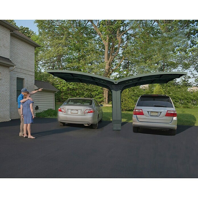 Palram – Canopia Carport Arizona Breeze (Medidas ext. (An x Pr): 578 x 495 cm, Carport doble, Antracita) | BAUHAUS