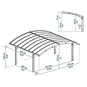 Palram – Canopia Carport Arizona Breeze (Medidas ext. (An x Pr): 578 x 495 cm, Carport doble, Antracita) | BAUHAUS